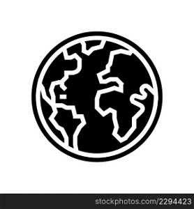 world planet glyph icon vector. world planet sign. isolated contour symbol black illustration. world planet glyph icon vector illustration