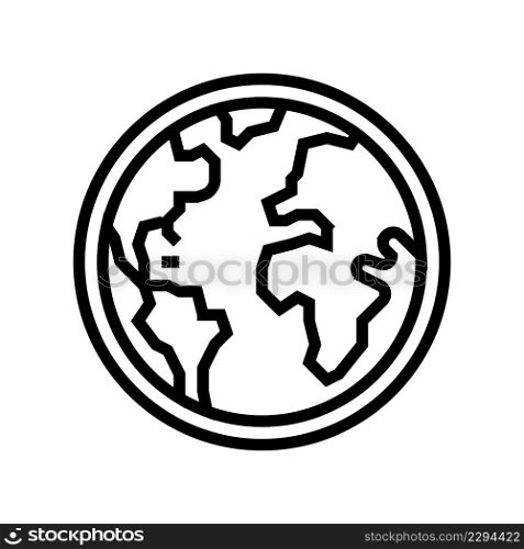 world planet line icon vector. world planet sign. isolated contour symbol black illustration. world planet line icon vector illustration