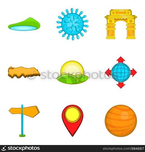 World politic icons set. Cartoon set of 9 world politic vector icons for web isolated on white background. World politic icons set, cartoon style