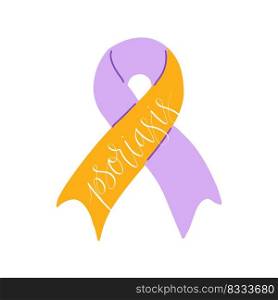 World Psoriasis Day October 29 handwritten lettering. Purple and orange support ribbon. Web banner vector template art. World Psoriasis Day October 29 handwritten lettering. Purple and orange support ribbon. Web banner vector template