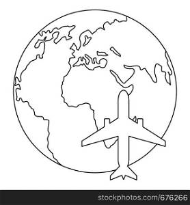 World tourism icon. Outline illustration of world tourism vector icon for web. World tourism icon, outline style.