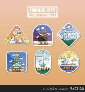 world travel sticker collection