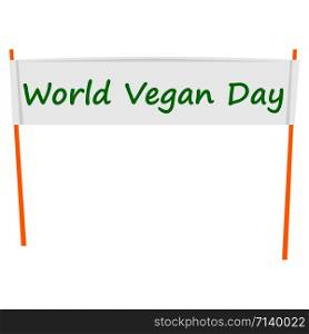 World vegan day banner icon. Flat illustration of world vegan day banner vector icon for web design. World vegan day banner icon, flat style