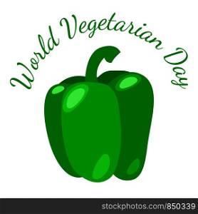 World Vegetarian Day. Food event concept. Vegetables - green bell pepper. World Vegetarian Day. Vegetables - green bell pepper