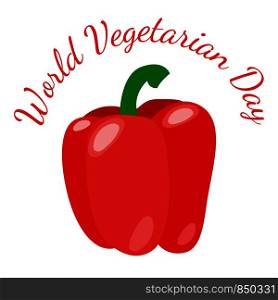 World Vegetarian Day. Food event concept. Vegetables - red bell pepper. World Vegetarian Day. Vegetables - red bell pepper