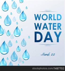 World Water Day in white background.Vector
