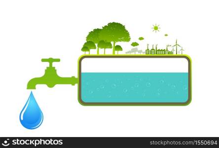 World Water Day Save Nature Concept Stock Vector