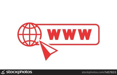 World wide web concept globe internet icons set with cursor or mouse pointe . WWW sign on isolated white background. EPS 10 vector. World wide web concept globe internet icons set with cursor or mouse pointe . WWW sign on isolated white background. EPS 10 vector.