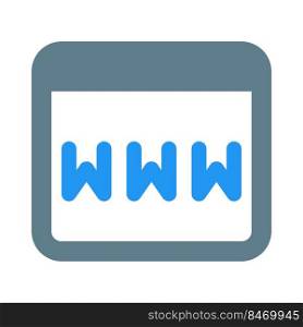 World wide web URL input on a web browser
