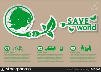world with eco-friendly concept ideas,Infographic template,Vector illustration