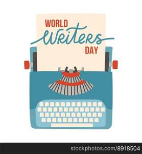 World Writers Day. March 3. Holiday concept. Template for background, banner, card, poster with text inscription.
