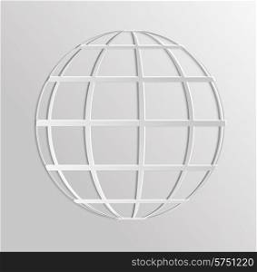 Worldnet the Internet. A sphere from strips the symbolizing Internet. Internet browser. 3d Earth