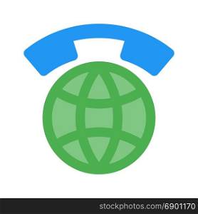 worldwide call, icon on isolated background