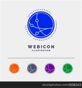 worldwide, communication, connection, internet, network 5 Color Glyph Web Icon Template isolated on white. Vector illustration. Vector EPS10 Abstract Template background