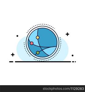 worldwide, communication, connection, internet, network Flat Color Icon Vector