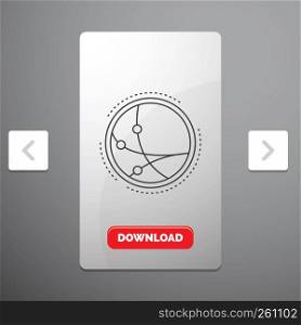 worldwide, communication, connection, internet, network Line Icon in Carousal Pagination Slider Design & Red Download Button