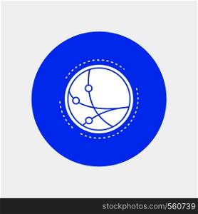 worldwide, communication, connection, internet, network White Glyph Icon in Circle. Vector Button illustration. Vector EPS10 Abstract Template background