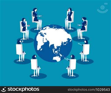 Worldwide Conference. Business person meeting. Concept business vector.