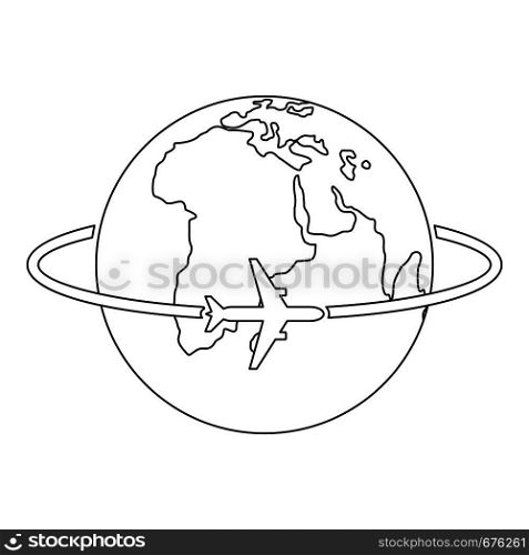 Worldwide icon. Outline illustration of worldwide vector icon for web. Worldwide icon, outline style.