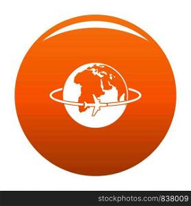 Worldwide icon. Simple illustration of worldwide vector icon for any design orange. Worldwide icon vector orange