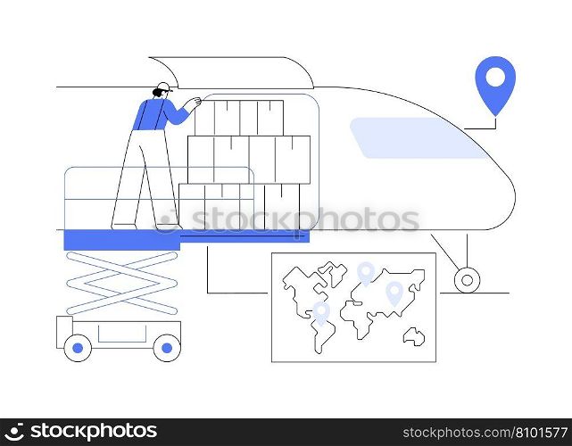 Worldwide shipping abstract concept vector illustration. Worldwide express shipping service workers check packages and boxes, export and import business, foreign trade abstract metaphor.. Worldwide shipping abstract concept vector illustration.