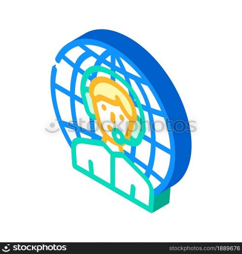 worldwide support isometric icon vector. worldwide support sign. isolated symbol illustration. worldwide support isometric icon vector illustration