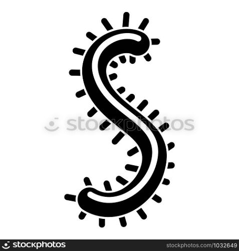 Worm bacteria icon. Simple illustration of worm bacteria vector icon for web design isolated on white background. Worm bacteria icon, simple style