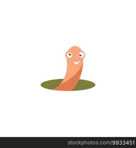 Worm illustration logo vector design