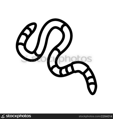 worm insect line icon vector. worm insect sign. isolated contour symbol black illustration. worm insect line icon vector illustration