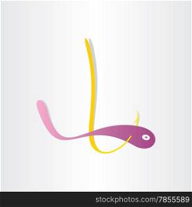 worm on hook fishing abstract symbol icon design element