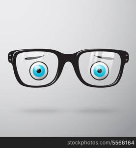 Worried glasses with eyes icon isolated vector illustration
