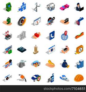 Worry icons set. Isometric style of 36 worry vector icons for web isolated on white background. Worry icons set, isometric style