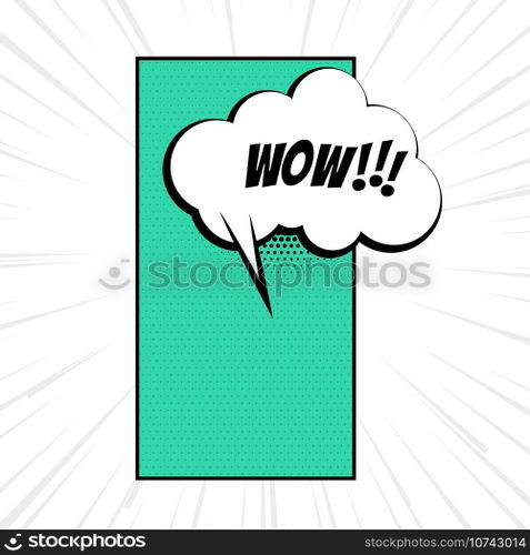 wow expression with comic chat bubble cloud