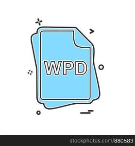 WPD file type icon design vector