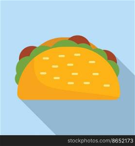 Wrap taco icon flat vector. Mexican food. Meal cooked. Wrap taco icon flat vector. Mexican food