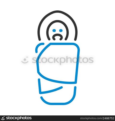 Wrapped Infand Icon. Editable Bold Outline With Color Fill Design. Vector Illustration.