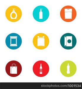 Wrapper icons set. Flat set of 9 wrapper vector icons for web isolated on white background. Wrapper icons set, flat style