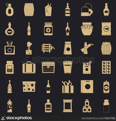 Wrapper icons set. Simple set of 36 wrapper vector icons for web for any design. Wrapper icons set, simple style