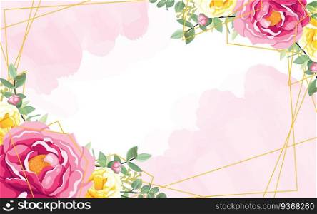 wreath of pink flowers on white background