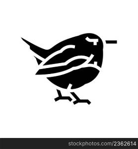 wren bird glyph icon vector. wren bird sign. isolated contour symbol black illustration. wren bird glyph icon vector illustration