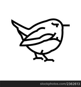 wren bird line icon vector. wren bird sign. isolated contour symbol black illustration. wren bird line icon vector illustration