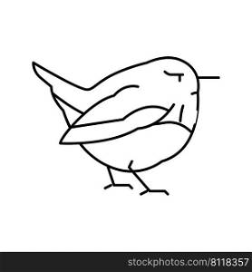 wren bird line icon vector. wren bird sign. isolated contour symbol black illustration. wren bird line icon vector illustration
