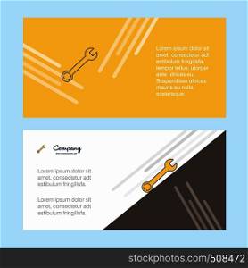 Wrench abstract corporate business banner template, horizontal advertising business banner.