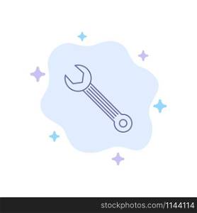 Wrench, Adjustable, Building, Construction, Repair Blue Icon on Abstract Cloud Background