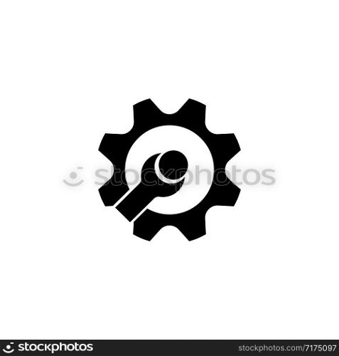 wrench and gear logo vector