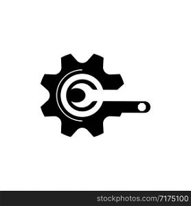 wrench and gear logo vector