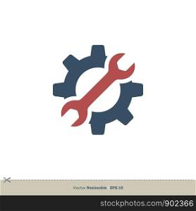 Wrench and Gear Vector logo Template Illustration Design. Vector EPS 10.