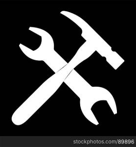 Wrench and hammer icon .