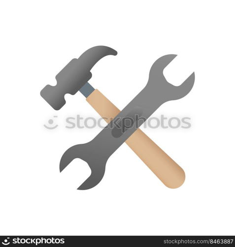 wrench and hammer icon design vector template