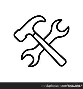 wrench and hammer icon design vector template